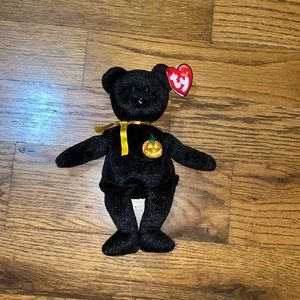 Retired Ty Beanie Haunt Halloween Bear Oct. 2000, PE Pellets Errors 8421043774
